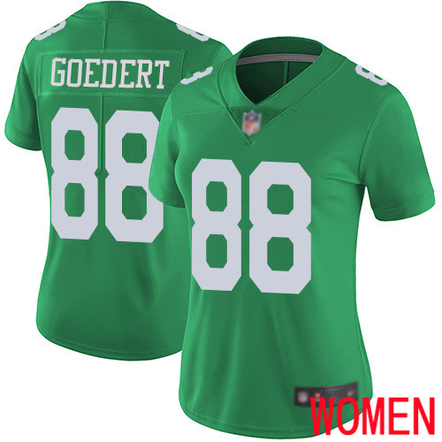 Women Philadelphia Eagles 88 Dallas Goedert Limited Green Rush Vapor Untouchable NFL Jersey Football